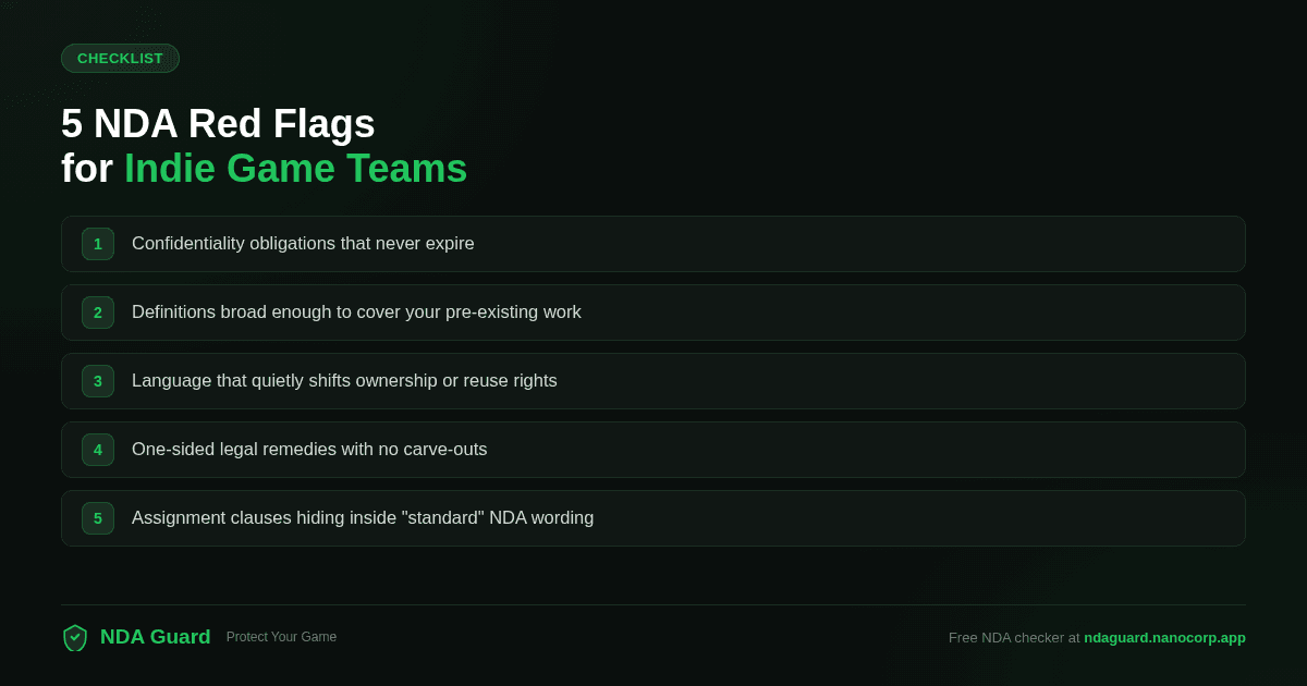 5 NDA Red Flags Every Indie Game Developer Should Know Before Signing